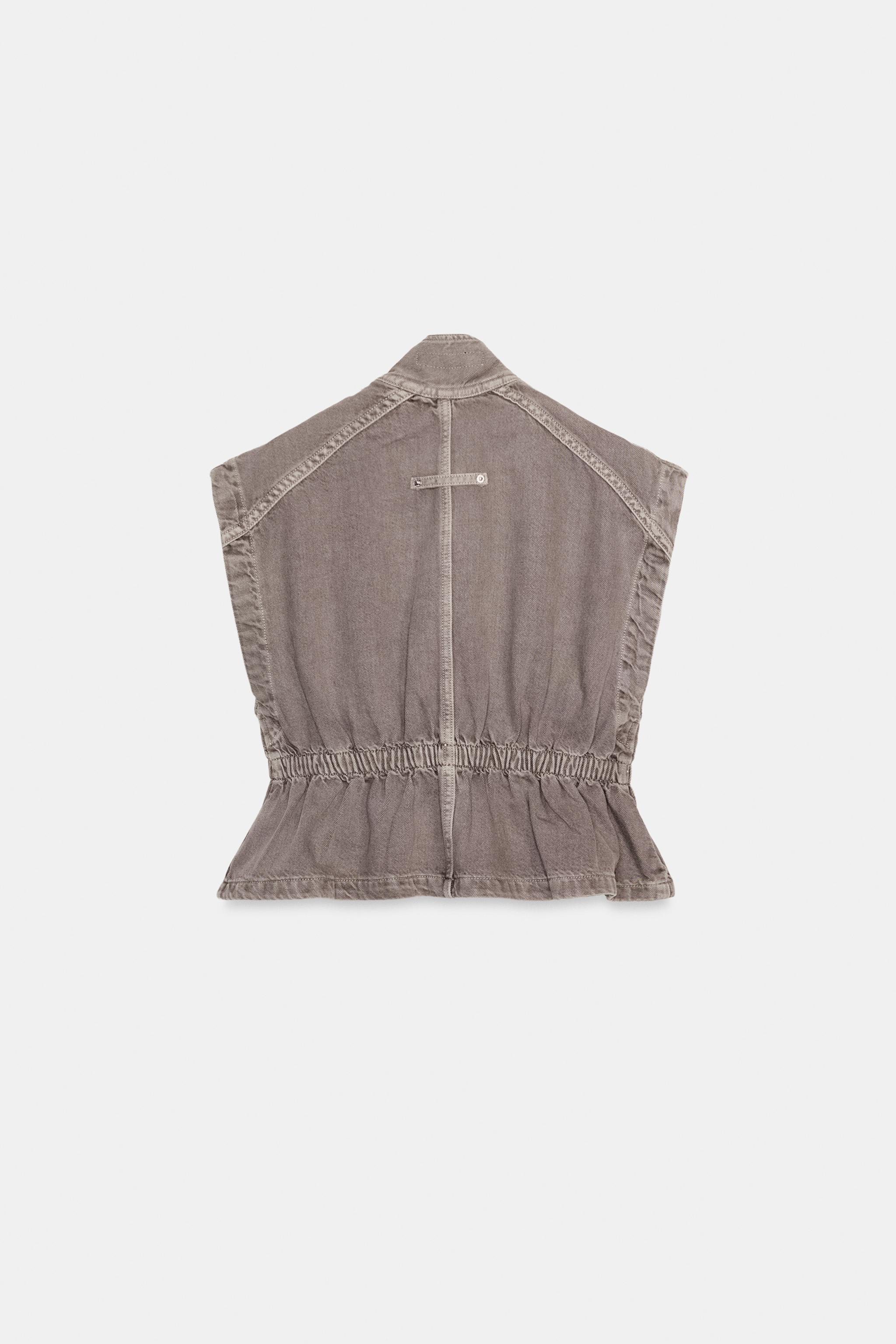 GILET Z1975 EN DENIM À COL MONTANT